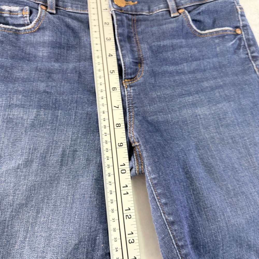 LOFT Modern Skinny Jeans Blue Dark Wash Distressed Denim 30/10 Petite - Picture 8 of 11